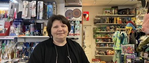 Galina Hooge in Ihrem Laden und der Laden in der Bötzowstraße
Foto: Patricia Wolf