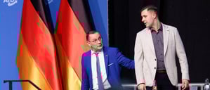 Der Vorsitzende der AfD-Jugendorganisation, Jean-Pascal Hohm, und AfD-Chef Tino Chrupalla.