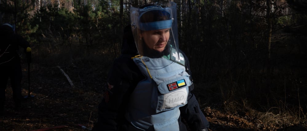 Die Ukrainerin Svitalana Shamka ist Minenräumerin für die britische Nichtregierungsorganisation „Halo Trust“.