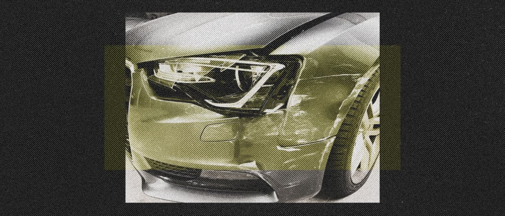 Ein Schaden an dem Audi des Bezirksverordneten in Berlin-Lichtenberg.