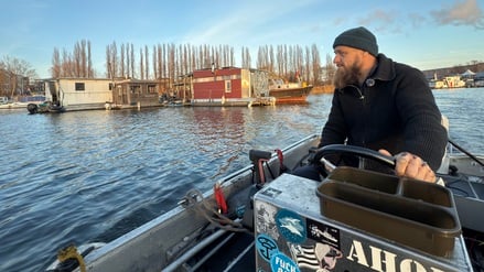 Jan Ebel auf dem Rummelsburger See.