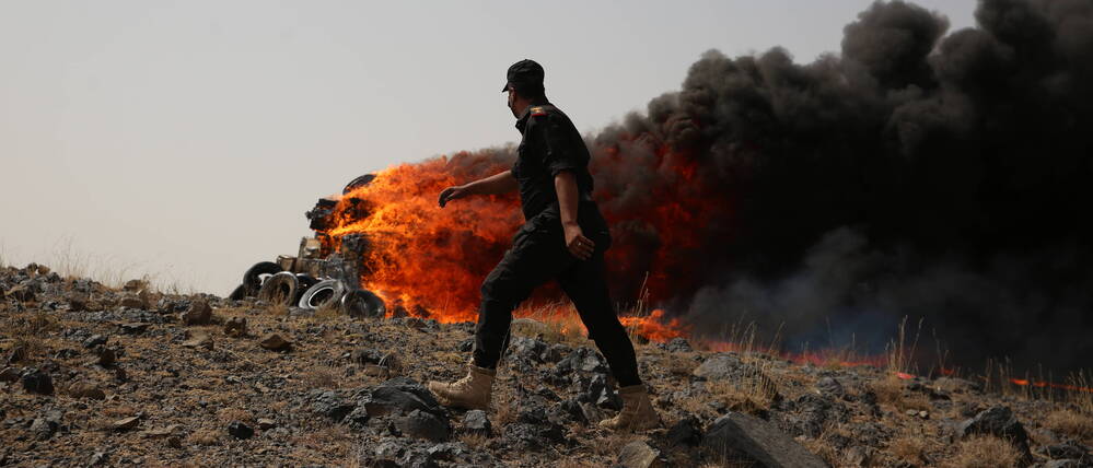 Beschlagnahmte Drogen werden im Jemen verbrannt.