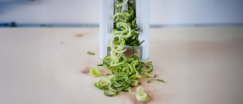 Cucumber spirals with a spiraliser