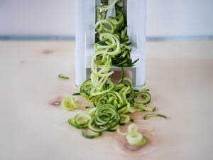 Cucumber spirals with a spiraliser