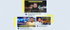 Influencer verdient Geld mit Fake-Terrorwarnungen (Bild-Collage)