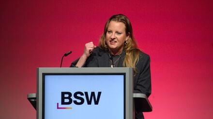 Brandenburgs Parteichefin Friederike Benda auf dem Bundesparteitag