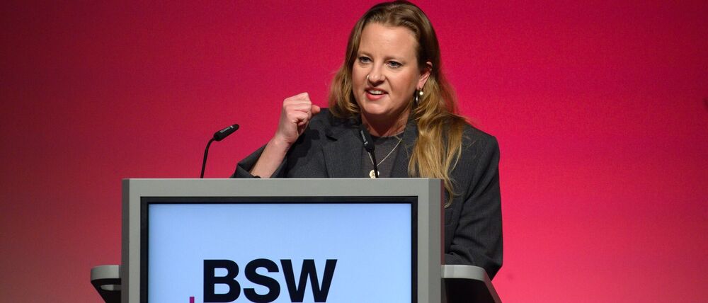 Brandenburgs Parteichefin Friederike Benda auf dem Bundesparteitag 