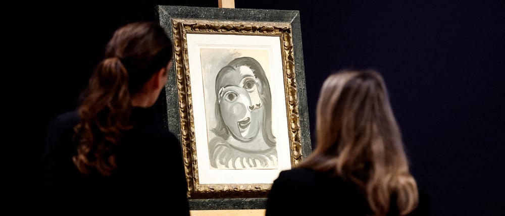 Pablo Picassos Aquarell „Tete de femme“, kann für kleines Geld bei einer Verlosung gewonnen werden.