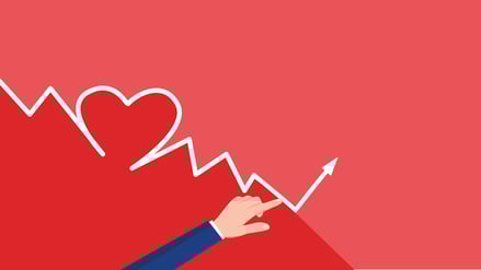 Businessman pointing to a downtrend graph. The concept of stock or business is in crisis. vector