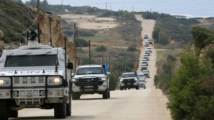 UN-Konvoi am 6. Dezember an der südlibanesischen Grenze zu Israel.