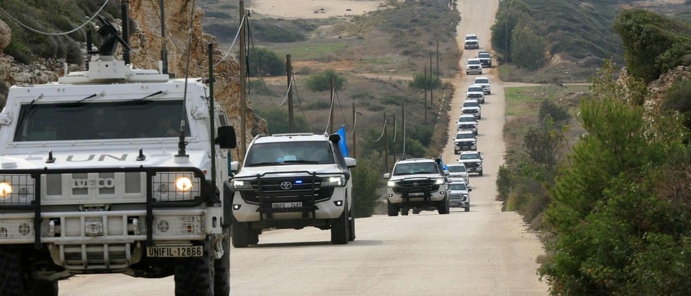 UN-Konvoi am 6. Dezember an der südlibanesischen Grenze zu Israel.