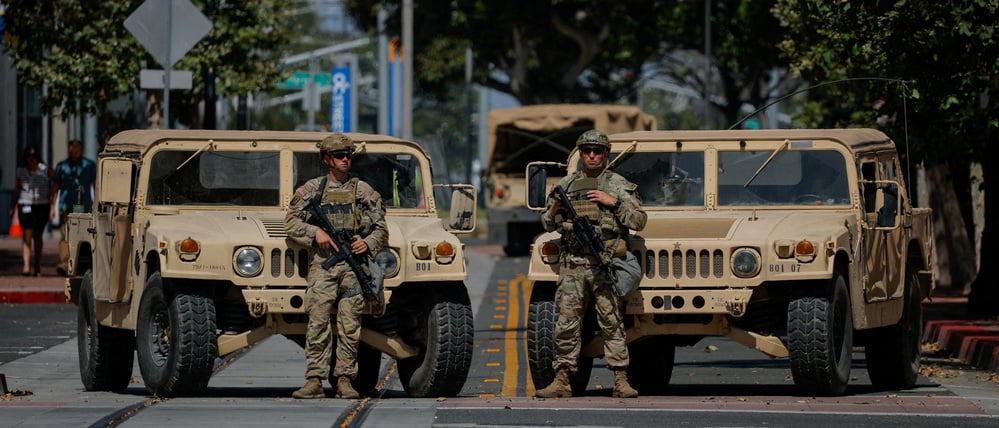 Mitglieder der kalifornischen Nationalgarde im Juni in Santa Ana.