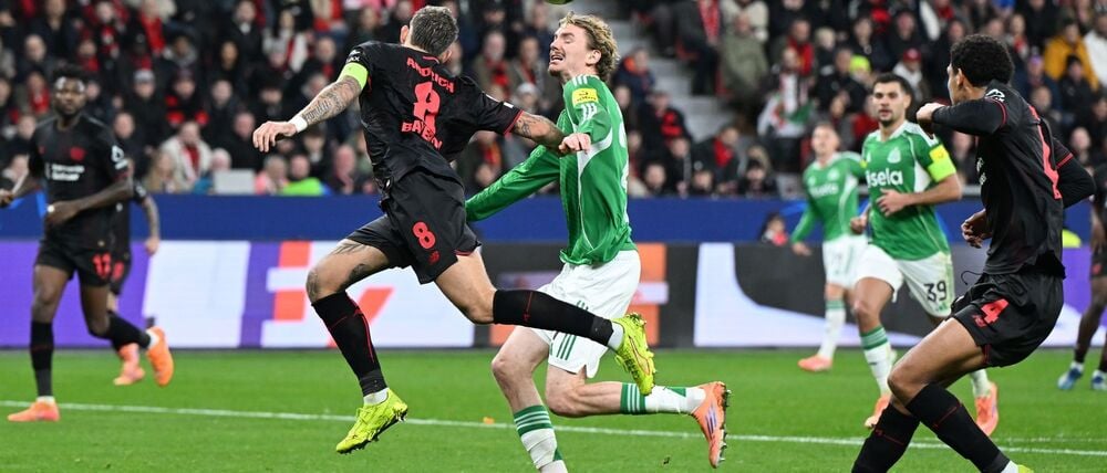 Leverkusens Robert Andrich hatte maßgeblichen Anteil am 1:0-Eigentor.