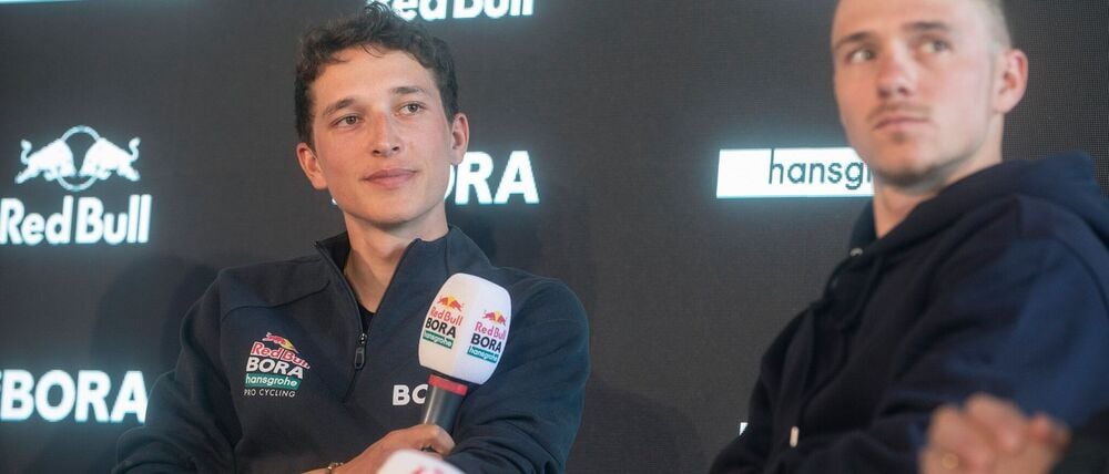 Sollen bei der Tour de France eine Doppelspitze bilden: Florian Lipowitz (l.) und Remco Evenepoel