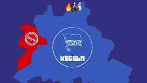 humorige Spitze von Hertha BSC gegen den Spandauer SV vor dem Derby im Kegeln