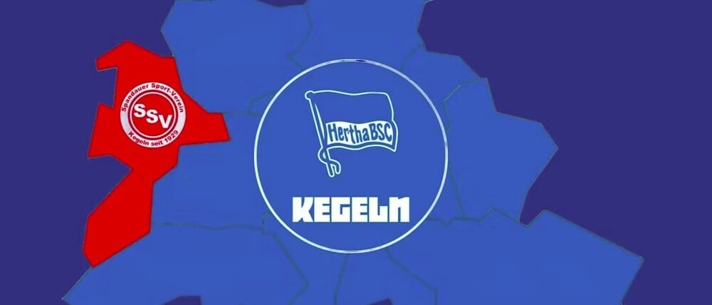 humorige Spitze von Hertha BSC gegen den Spandauer SV vor dem Derby im Kegeln