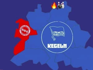 humorige Spitze von Hertha BSC gegen den Spandauer SV vor dem Derby im Kegeln