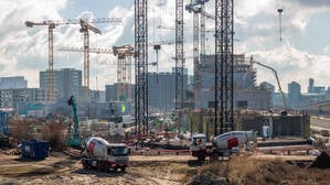 Großbaustelle in der Europacity in Berlin.