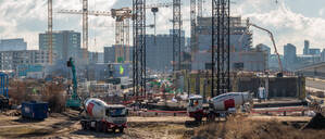 Großbaustelle in der Europacity in Berlin.