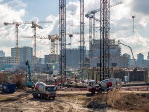 Großbaustelle in der Europacity in Berlin.