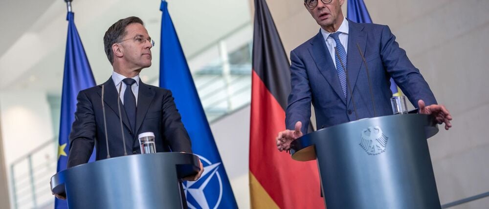 Im Zentrum der Gespräche von Kanzler Friedrich Merz (CDU) mit Nato-Generalsekretär Mark Rutte standen die Verhandlungen über eine Friedenslösung für die Ukraine.