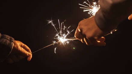 Wunderkerzen zum Jahreswechsel. 