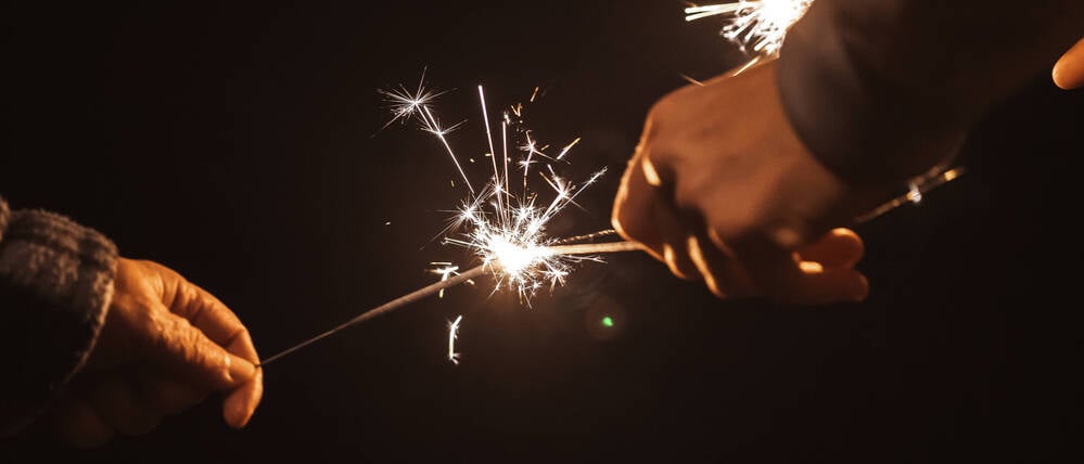 Wunderkerzen zum Jahreswechsel. 