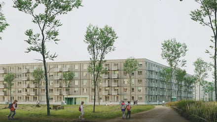 So könnte der Neubau an der Slatan-Dudow-Straße einmal aussehen.