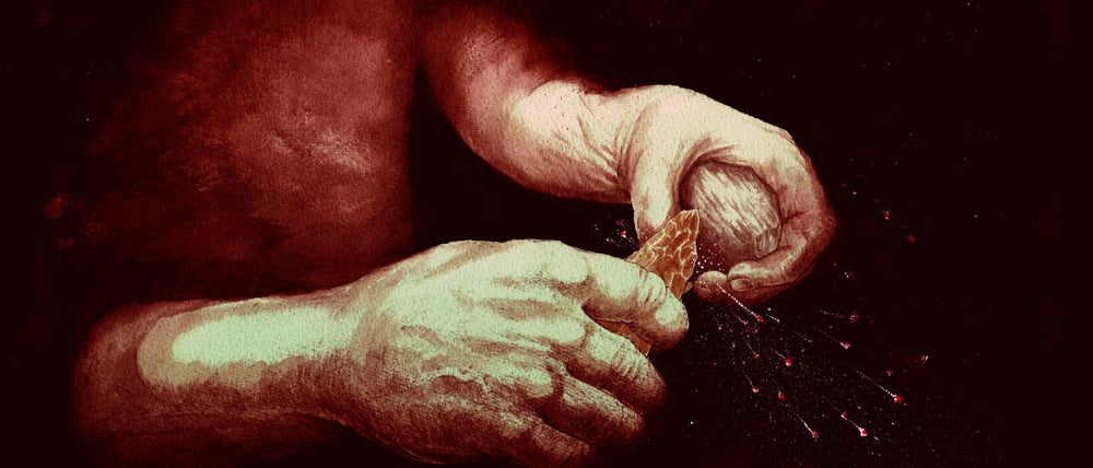 Feuerstein und Pyrit – steinzeitliches Handwerkszeug zum Feuermachen.