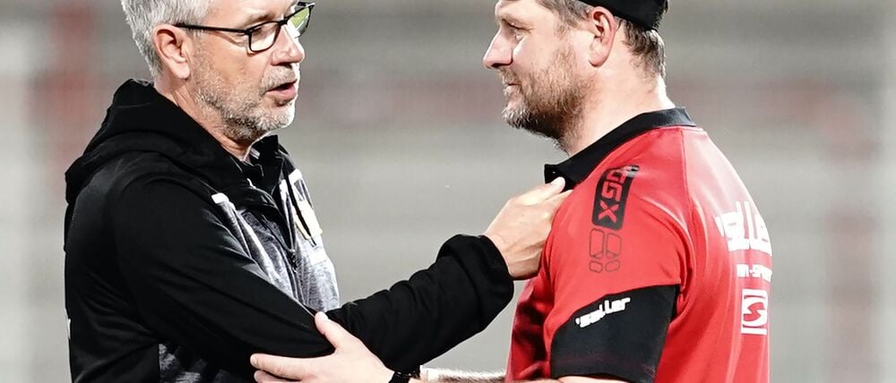 Urs Fischer (l.) und Steffen Baumgart (r.) sehen sich bald in der Bundesliga wieder.