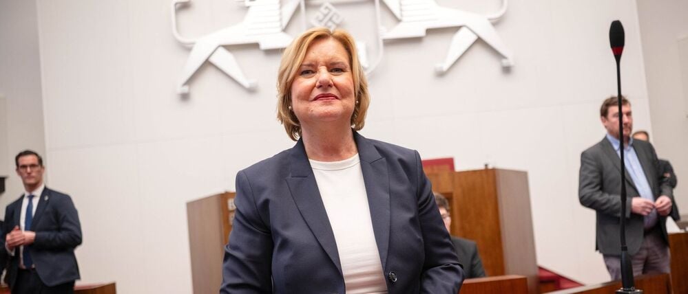 Bremens neue Innensenatorin Eva Högl (SPD) bei ihrer Wahl.