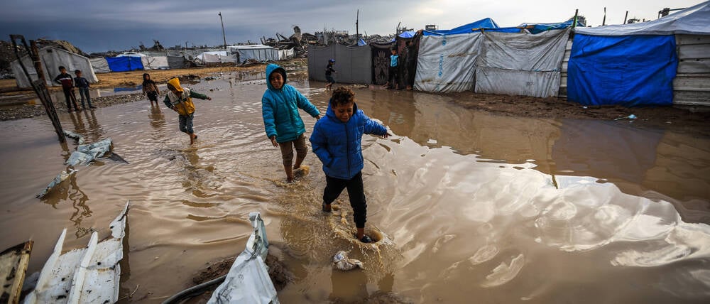 Überschwemmungen in Gaza Stadt.