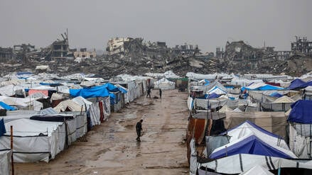 Überflutetes Zeltlager Zeitoun in Gaza-Stadt.