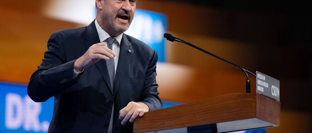Markus Söder bekennt sich auf dem CSU-Parteitag zu Israel.