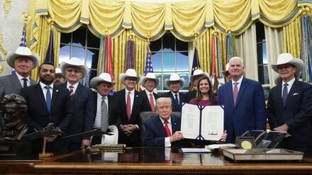 Das legendäre Eishockeyteam im Oval Office.