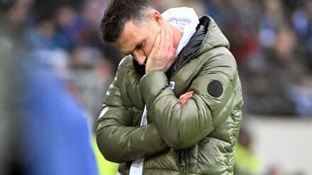 Sichtlich frustriert: Karlsruhes Cheftrainer Christian Eichner.