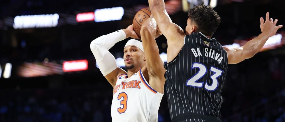 Orlandos Tristan da Silva (l) wehrte sich vergeblich gegen Josh Hart und die Knicks.