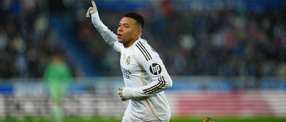 Kylian Mbappé trifft zur Führung von Real Madrid.