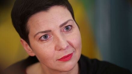 Maria Kolesnikowa, prominente belarussische Oppositionelle, nach ihrer Freilassung aus der Haft.
