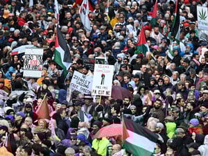 Demonstranten bei einem Pro-Palästina-Protest in Sydney.