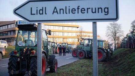 Die Bauern protestierten gegen die Preispolitik von Lidl.