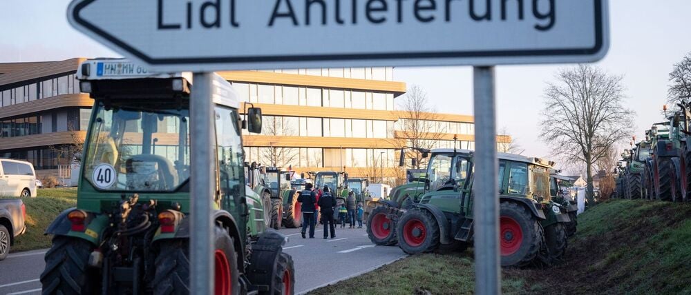 Die Bauern protestierten gegen die Preispolitik von Lidl.