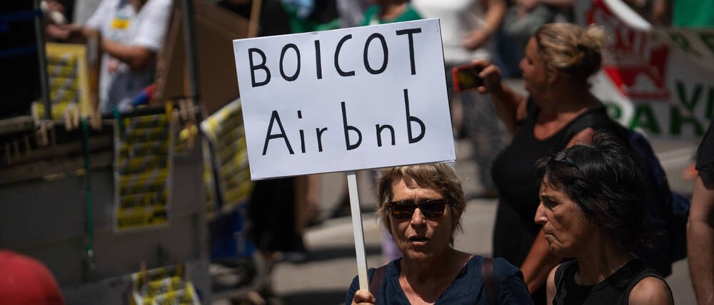 Proteste gegen Airbnb in Spanien.