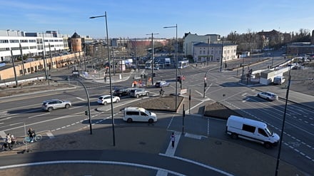 So sieht das Leipziger Dreieck nach der Verkehrsfreigabe aus.