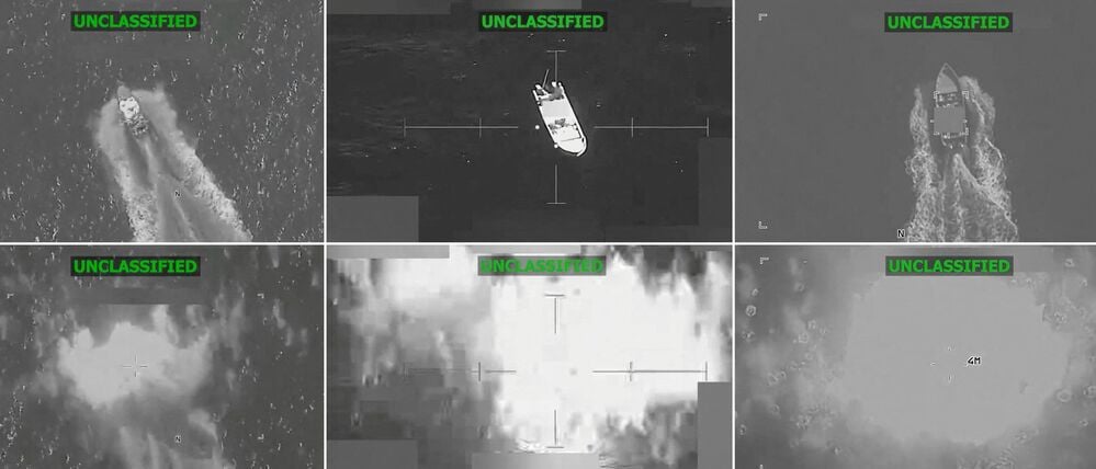 Kombinierte Bildschirmaufnahme aus einem Video, das am 15. Dezember 2025 vom X-Account des US Southern Command (Southcom) gepostet wurde.