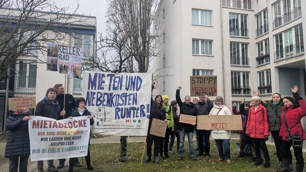 Mieterprotest an der Britzer Straße 60 in Mariendorf.