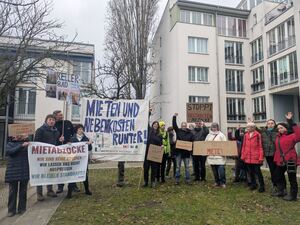 Mieterprotest an der Britzer Straße 60 in Mariendorf.