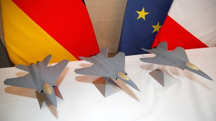 Das Archivfoto zeigt ein Modell des Future Combat Air System (FCAS).