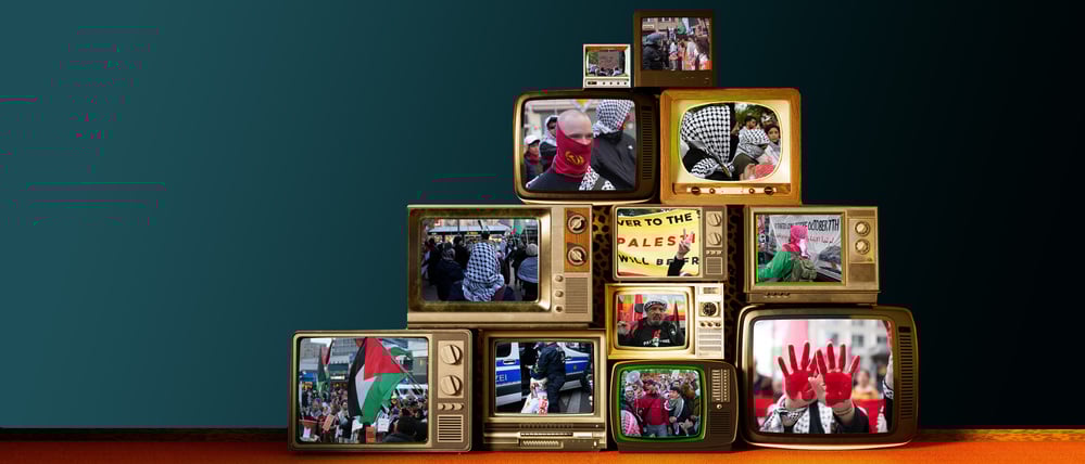 Szenen antiisraelischer Proteste in Berlin.