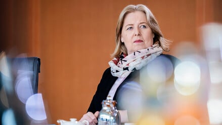 Arbeitsministerin Bärbel Bas (SPD) bei einer Sitzung des Bundeskabinetts im Bundeskanzleramt.